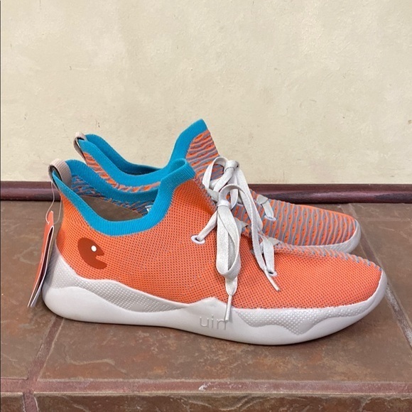 New! UIN Mijas Knitted Orange & Blue shoes size 10 Men’s - Picture 1 of 8